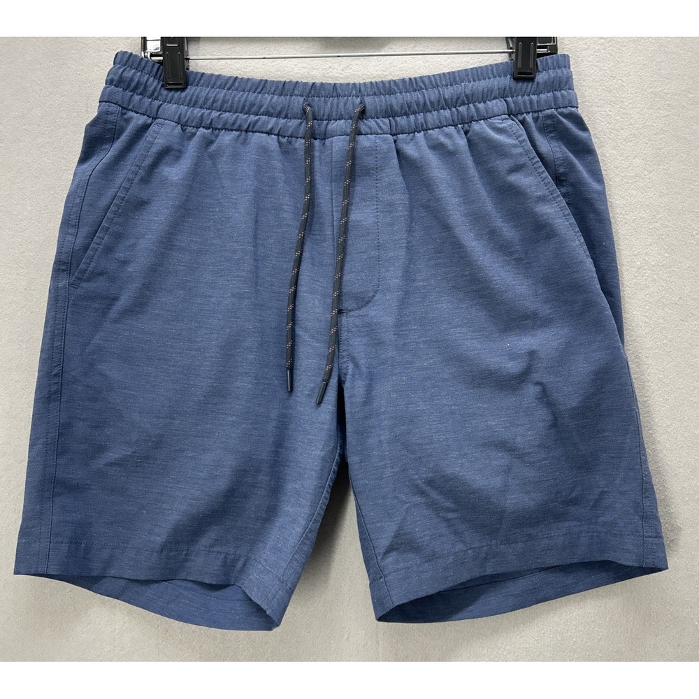Faherty All Day Shorts 7" Men Medium Blue Drawstring Lined Stretch Lightweight